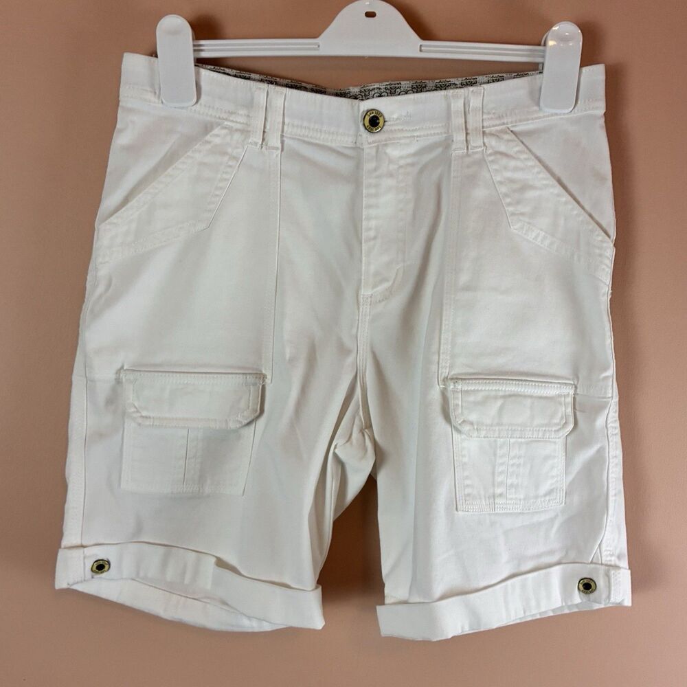 Lee Women’s White Cotton Cargo Pocket Bermuda Shorts Size 10